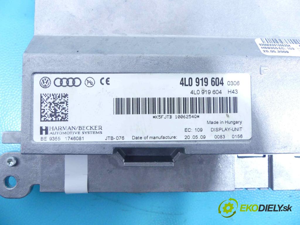 Audi A6 C6 2004-2011 2.0 TFSI BPJ: 170 HP automatic 125 kW 1984 cm3 4- Zobrazit: 4L0919604 (Prístrojové dosky, displeje)