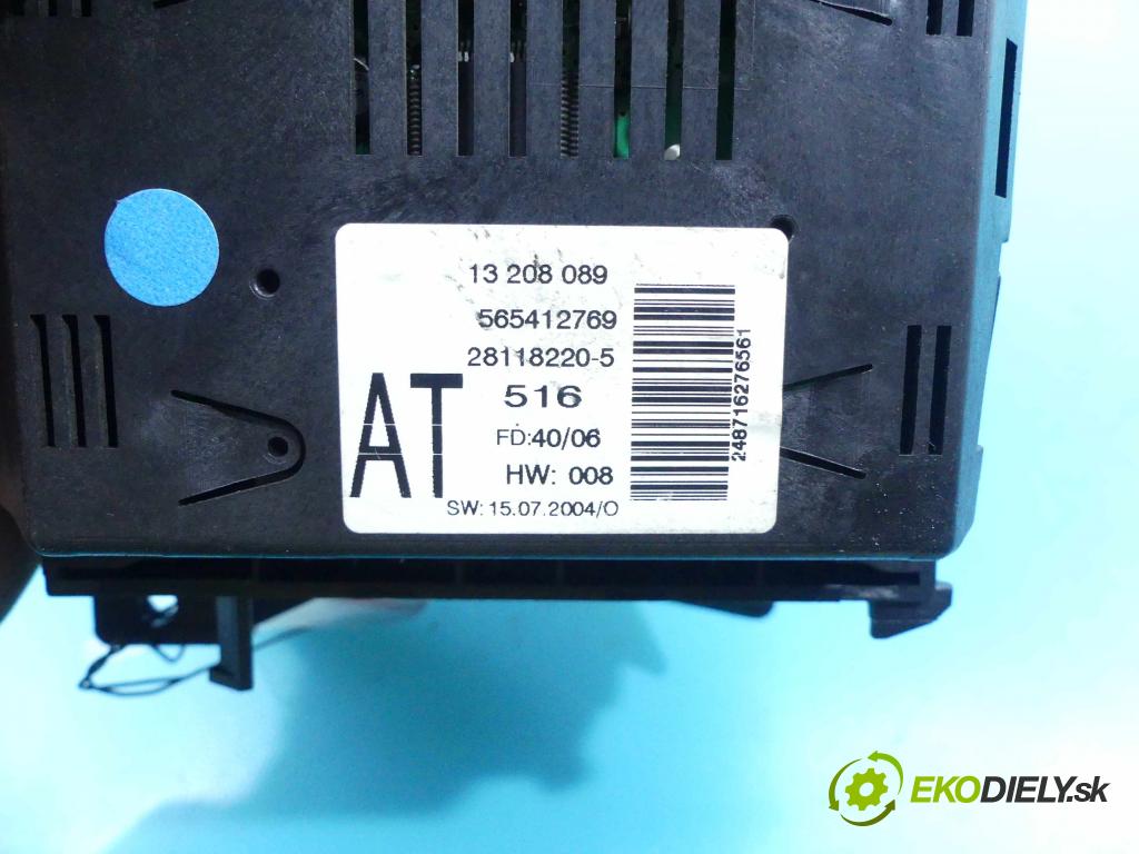 Opel Astra III 2004-2014 1.9 CDTI 101 HP manual 74 kW 1910 cm3 5- Zobrazit: 13208089 (Prístrojové dosky, displeje)