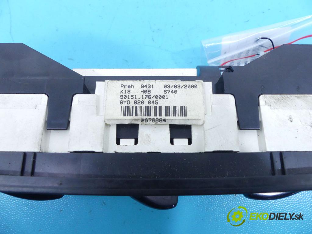 Skoda Fabia I 1999-2007 1.4 16v 101 hp manual 74 kW 1390 cm3 5- palubní deska panel topení 6Y0820045