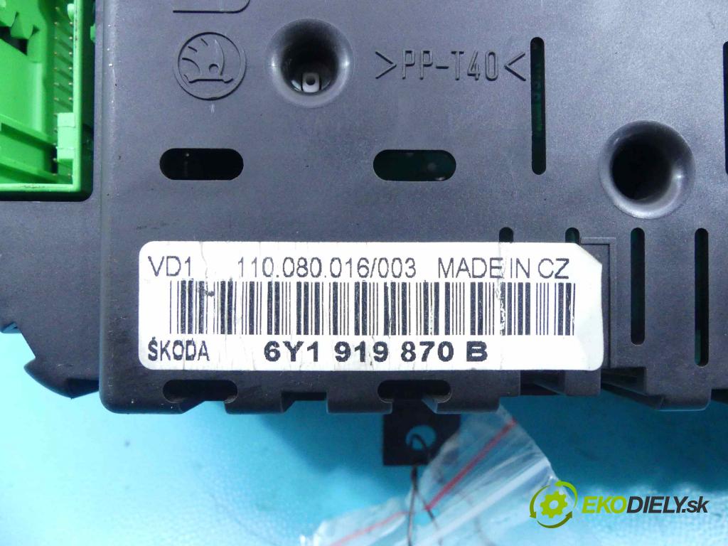 Skoda Fabia I 1999-2007 1.4 16v 101 HP manual 74 kW 1390 cm3 5- prístrojovka/ budíky 6Y1919870B (Prístrojové dosky, displeje)