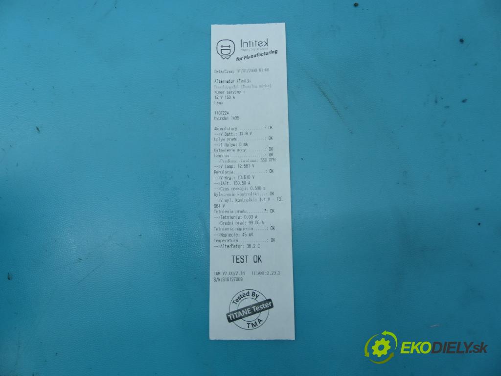 Hyundai Ix35 2.0 CRDi 136 HP manual 100 kW 1995 cm3 5- Alternator 37300-2F100 (Alternátory)