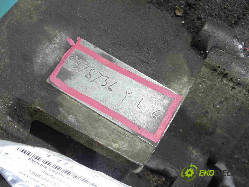 Skoda Felicia 1.6 75 hp manual 55 kW 1598 cm3 5- převodovka stupňová manual 2375736 Y L 6