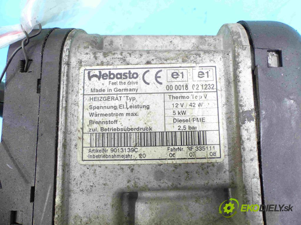 Audi A3 8P 20032012 1.9 tdi 105 HP manual 77 kW 1896 cm3 5 Webasto