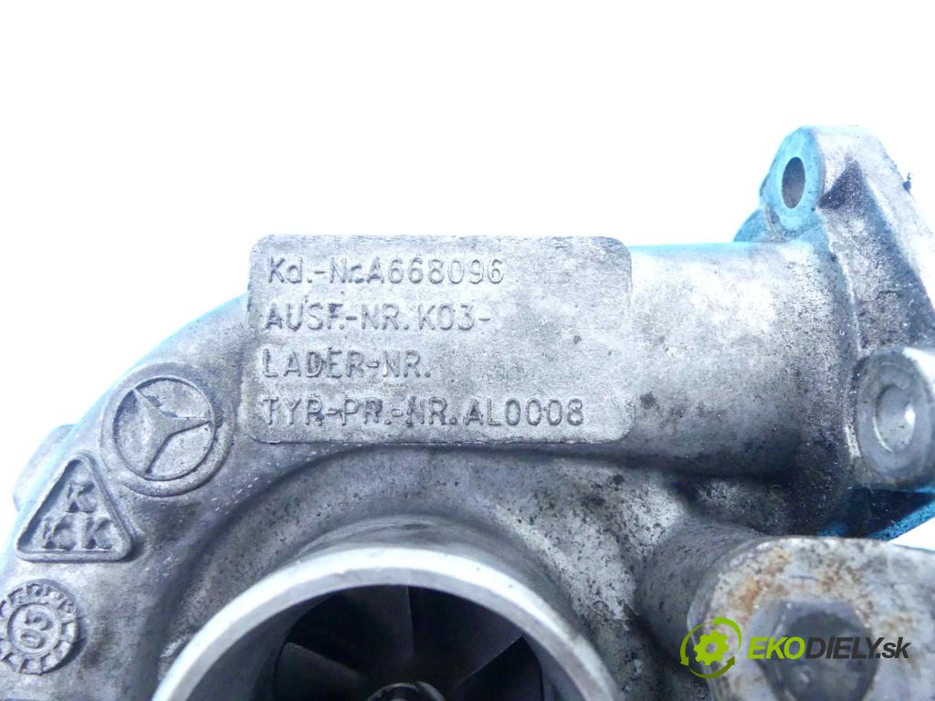 Mercedes Vaneo 1.7 cdi 91 KM manual 67 kW 1689 cm3 5- turbodúchadlo, turbo A668096 (Turbodúchadlá (kompletné))