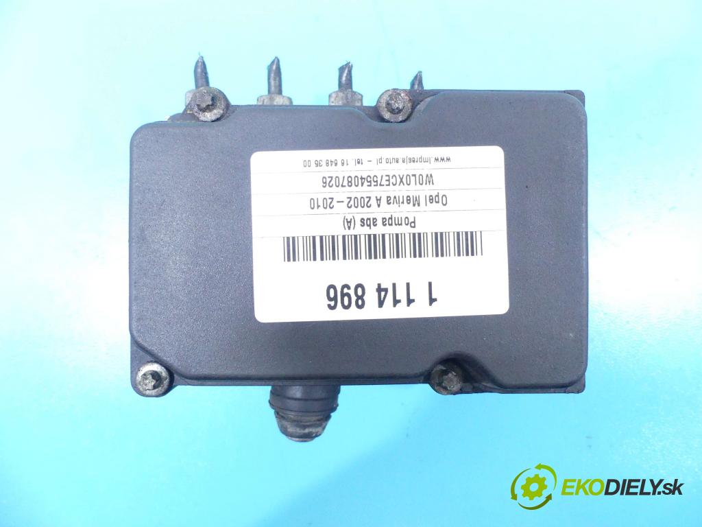 Opel Meriva A 2002-2010 1.7 cdti 101 HP manual 74 kW 1686 cm3 5- čerpadlo abs 0265231583 (Pumpy ABS)