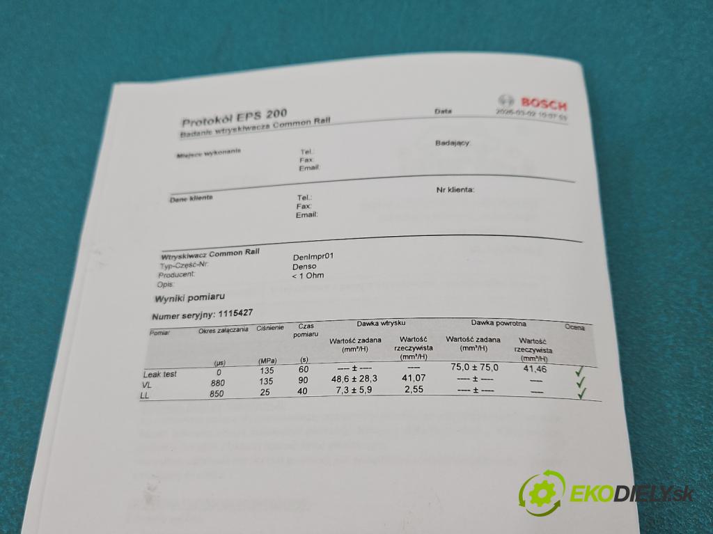 Toyota Corolla Verso II 2004-2009 2.0 d4d 116 hp manual 85 kW 1995 cm3 5- vstřikovač 23670-0G010 (Vstřikovač paliva)