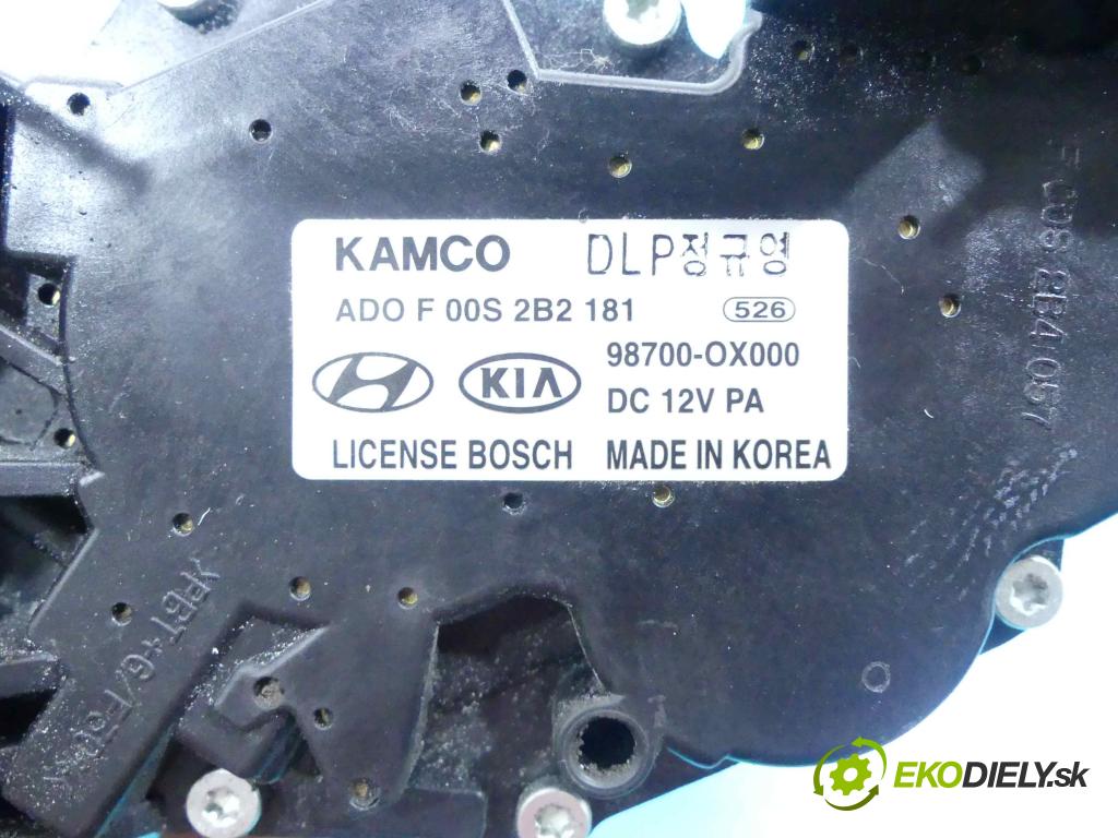 Hyundai I10 I 2008-2013 1.2 16v 78 HP manual 57,2 kW 1248 cm3 5- motor stieračov zadné 98700-0X000