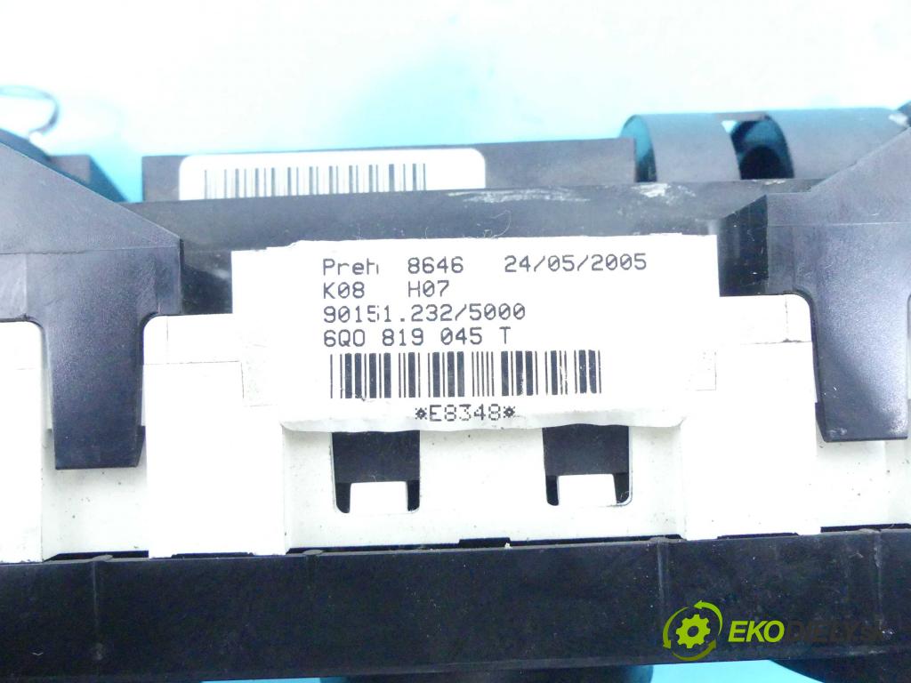 Vw Fox 1.2 6v 54 HP manual 40 kW 1198 cm3 3- panel kúrenia 6Q0819045T