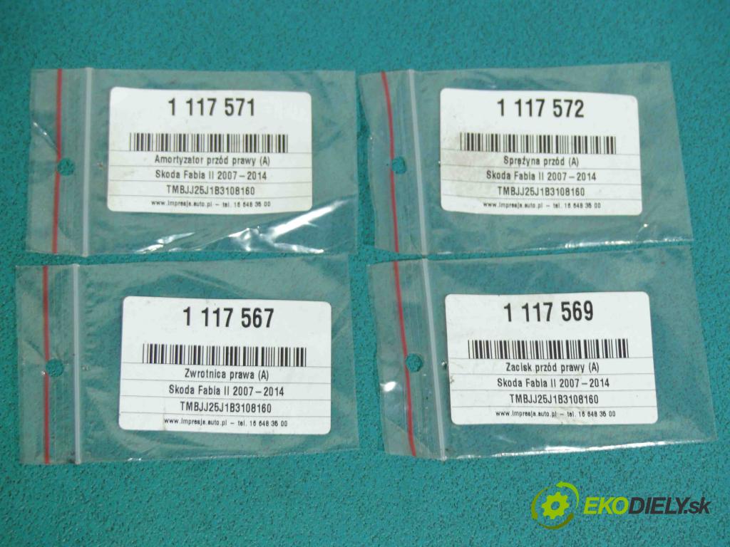 Skoda Fabia II 2007-2014 1.6 tdi 90 HP manual 66 kW 1599 cm3 5- brzdič predné pravý (Ostatné)