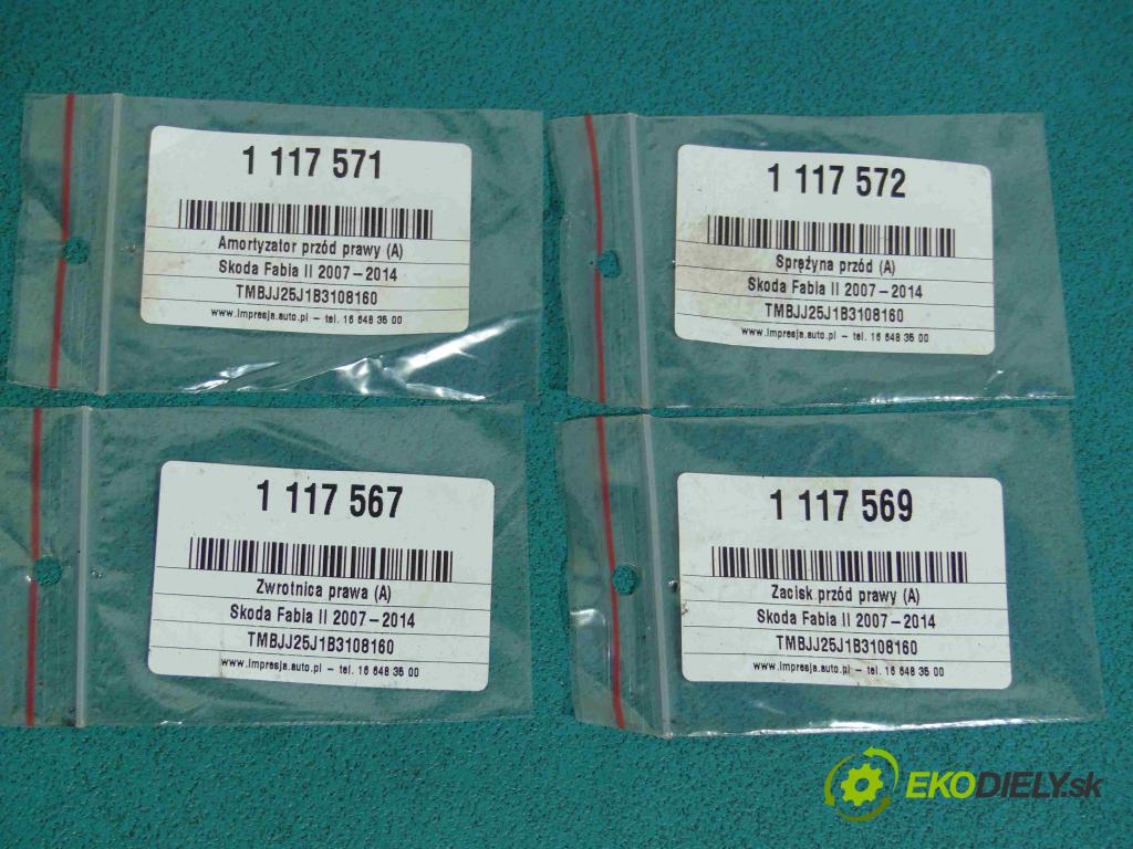 Skoda Fabia II 2007-2014 1.6 tdi 90 HP manual 66 kW 1599 cm3 5- tlmič predné pravý 6Q0413031BL (Ostatné)