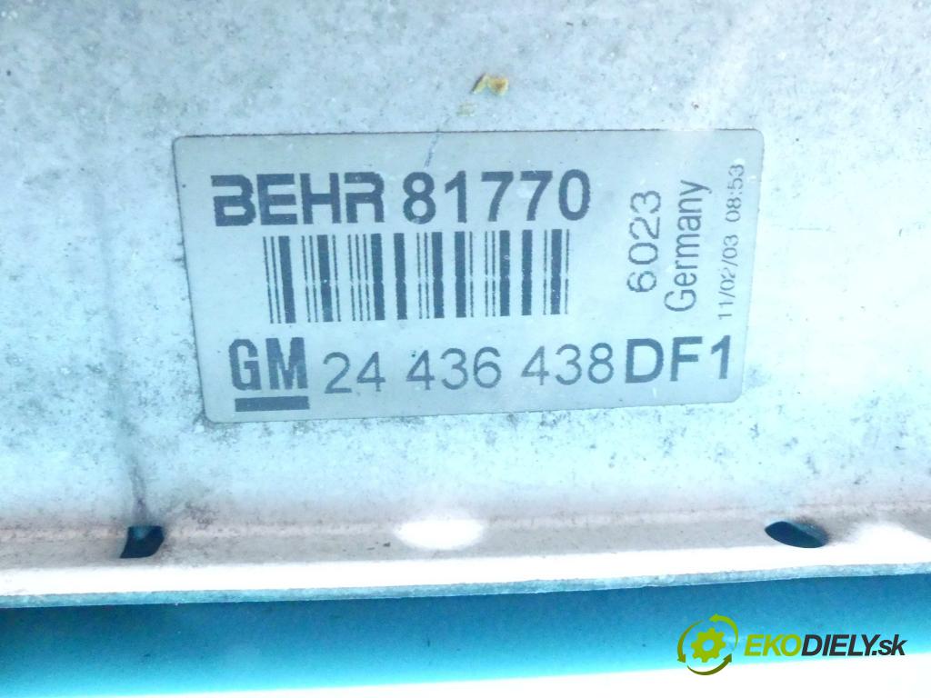 Opel Zafira A 1999-2005 2.0 dti 101 HP manual 74 kW 1995 cm3 5- Intercooler 24436438 (Intercoolery (chladiče nasávaného vzduchu))