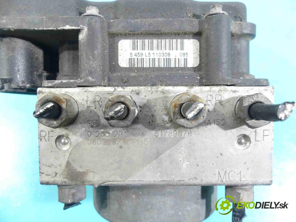 Fiat Bravo II 2007-2014 1.4 16v 90 HP manual 66 kW 1368 cm3 5- čerpadlo abs 0265800623 (Pumpy ABS)