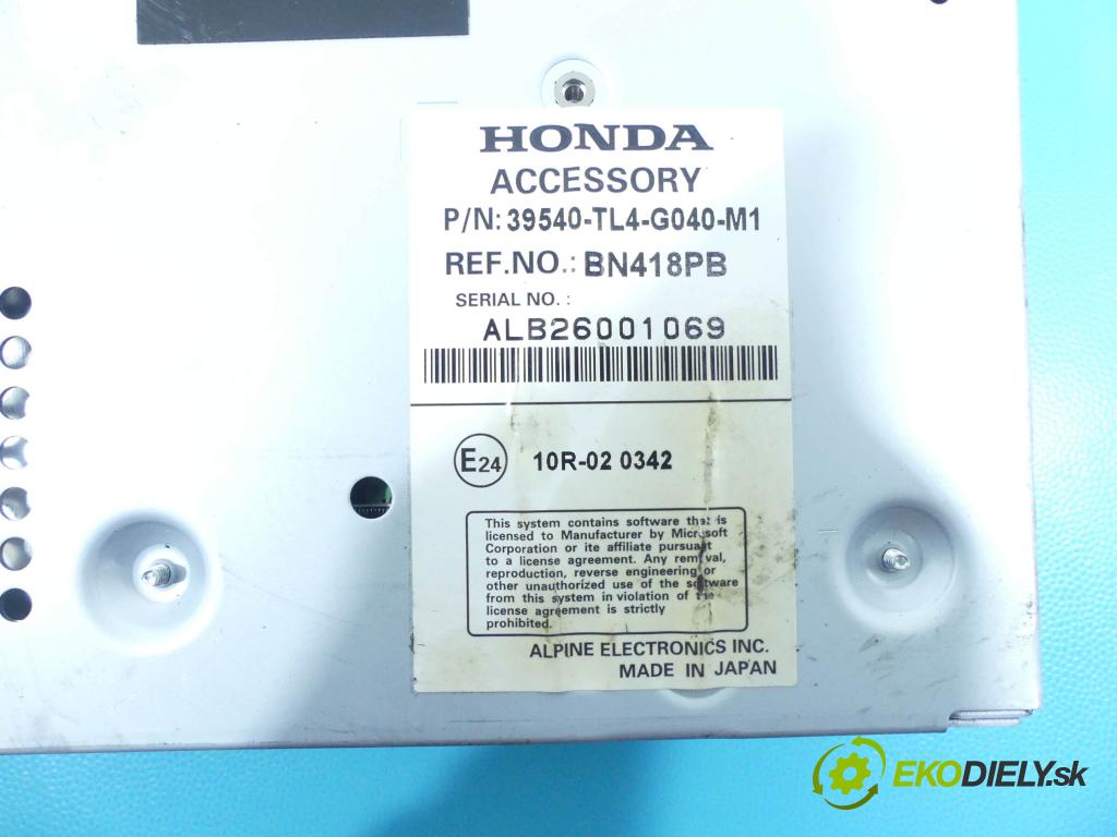 Honda Accord VIII 2008-2015 2.0 VTEC 156 HP manual 115 kW 1997 cm3 5- Menič: cd 39540-TL4-G040-M1 (CD meniče)