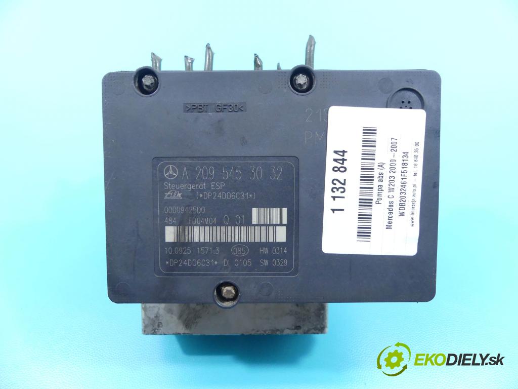 Mercedes C W203 2000-2007 1.8 kompresor 143 HP automatic 105 kW 1796 cm3 5- čerpadlo abs A0044316312 (Pumpy ABS)