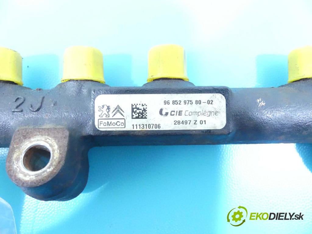 Ford Focus Mk3 2010-2018 1.6 tdci 95 HP manual 70 kW 1560 cm3 5- lišta vstrekovacia 9685297580-02 (Vstrekovacie lišty)