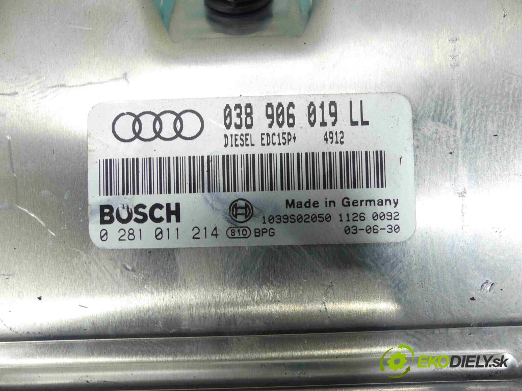Audi A6 C5 1997-2004 1.9 tdi 131 HP manual 96 kW 1896 cm3 4- Jednotka riadiaca 038906019LL