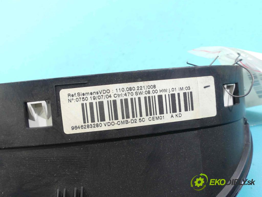 Peugeot 407 2.0 HDi 136 HP automatic 100 kW 1997 cm3 5- prístrojovka/ budíky 9646283280 (Prístrojové dosky, displeje)