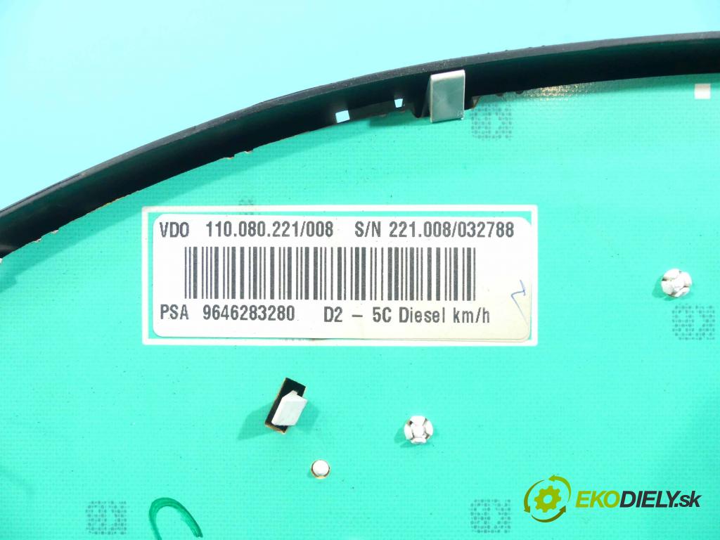 Peugeot 407 2.0 HDi 136 HP automatic 100 kW 1997 cm3 5- prístrojovka/ budíky 9646283280 (Prístrojové dosky, displeje)