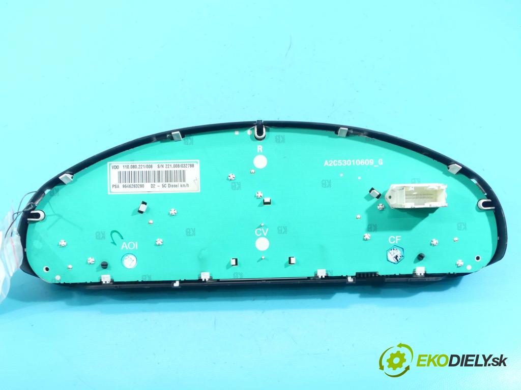 Peugeot 407 2.0 HDi 136 HP automatic 100 kW 1997 cm3 5- prístrojovka/ budíky 9646283280 (Prístrojové dosky, displeje)