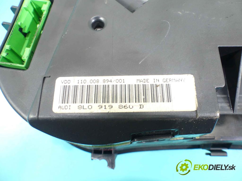 Audi A3 8L 1996-2003 1.9 tdi 110 HP manual 81 kW 1896 cm3 3- prístrojovka/ budíky 8L0919860D (Prístrojové dosky, displeje)
