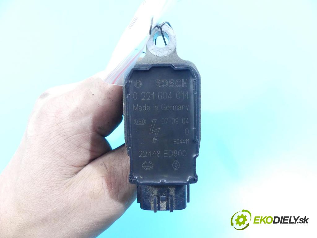 Renault Laguna III 2007-2015 2.0 16v 140 HP manual 103 kW 1997 cm3 5- cievka zapaľovacia 0221604014 (Zapaľovacie cievky, moduly)