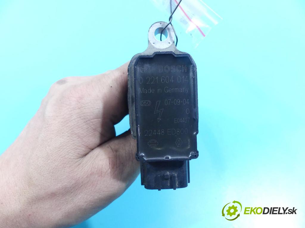 Renault Laguna III 2007-2015 2.0 16v 140 HP manual 103 kW 1997 cm3 5- cievka zapaľovacia 0221604014 (Zapaľovacie cievky, moduly)