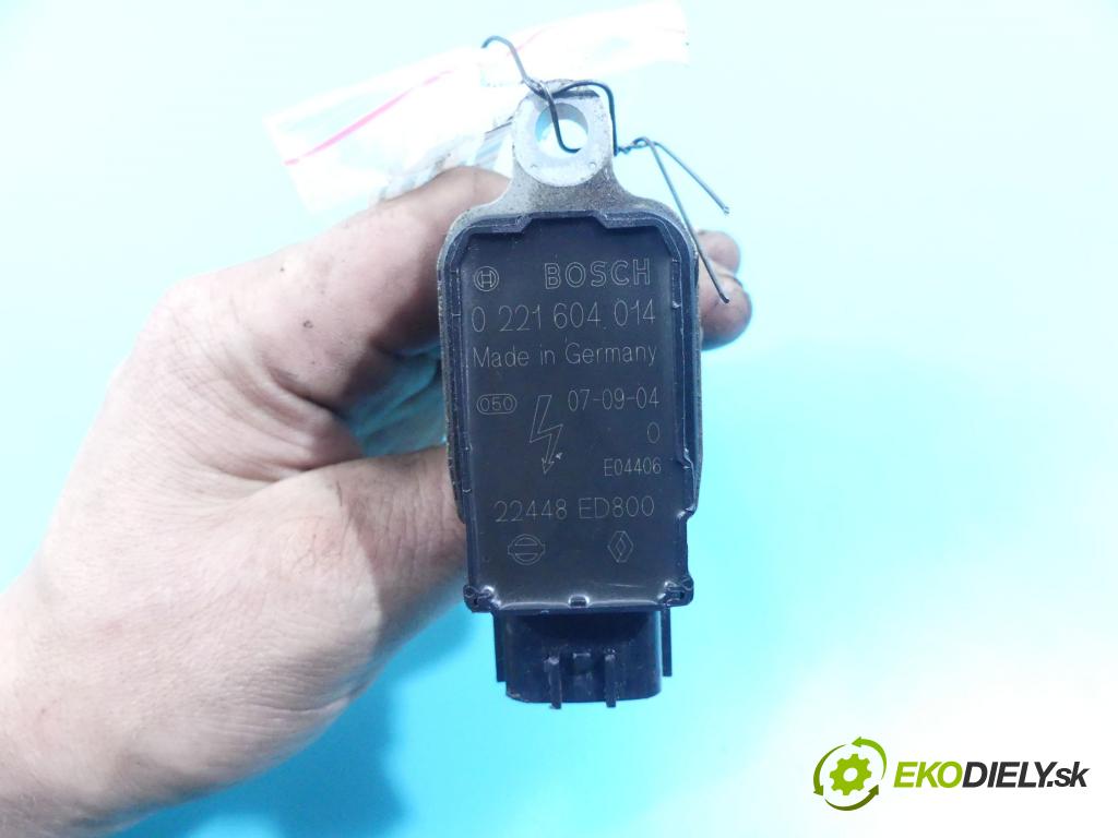 Renault Laguna III 2007-2015 2.0 16v 140 HP manual 103 kW 1997 cm3 5- cievka zapaľovacia 0221604014 (Zapaľovacie cievky, moduly)