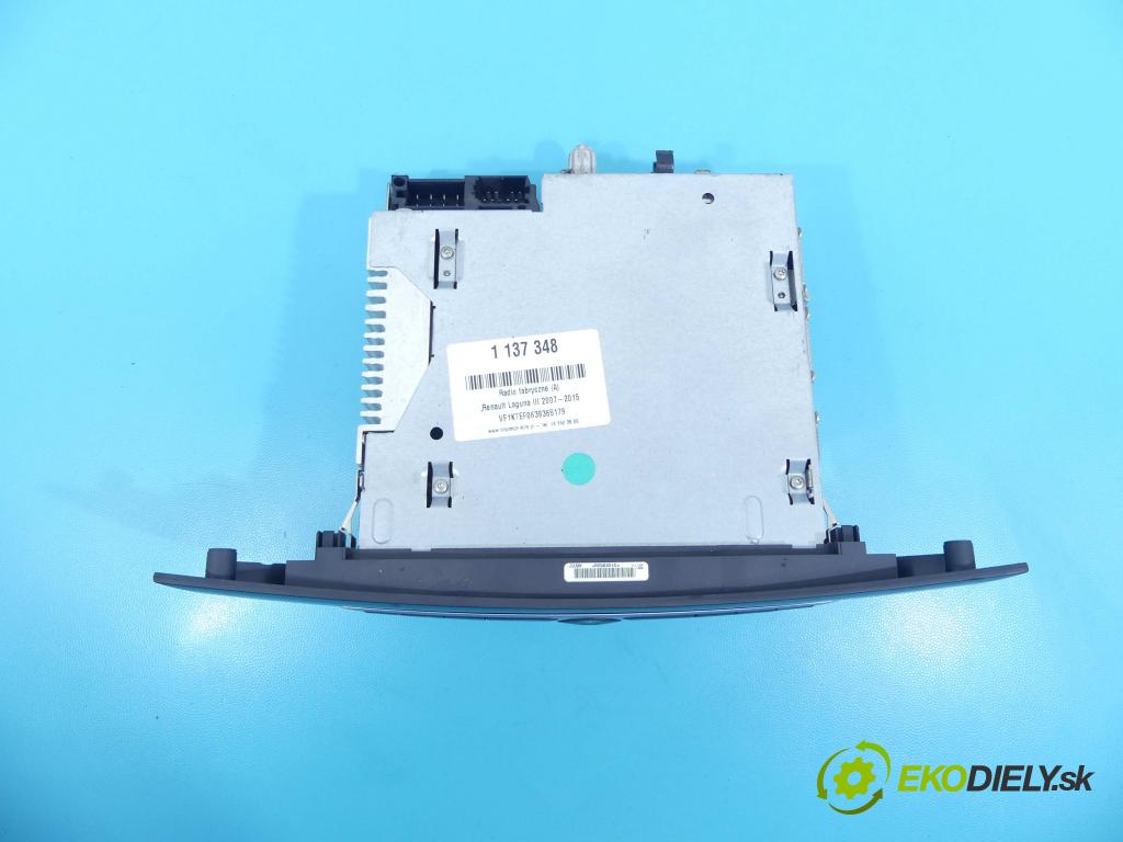 Renault Laguna III 2007-2015 2.0 16v 140 hp manual 103 kW 1997 cm3 5- Radio továrna: 281150004R