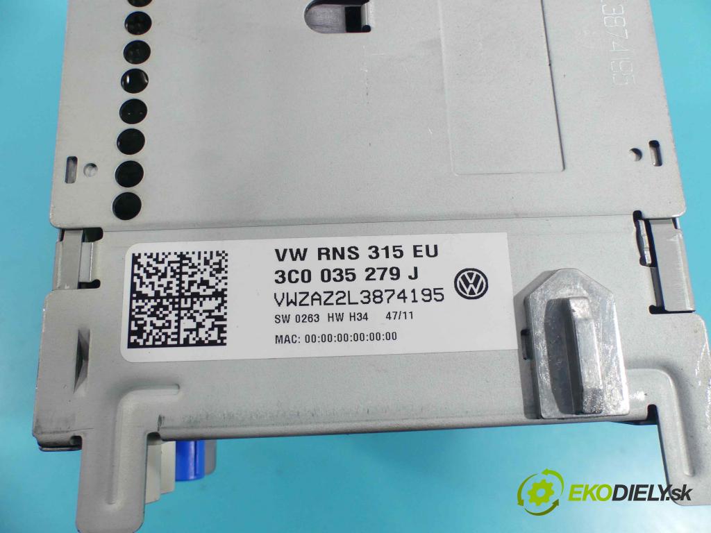 Vw Passat B7 2010-2014 2.0 tdi 140 HP manual 103 kW 1968 cm3 5- Radio továreň: 3C0035279J