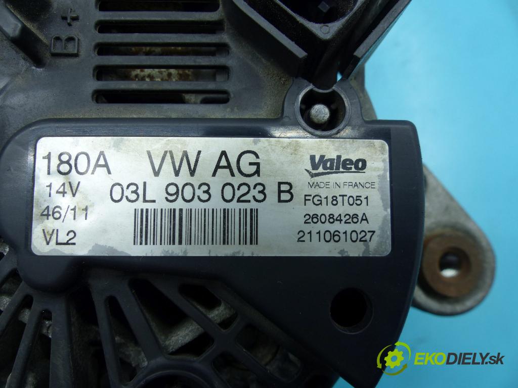 Vw Passat B7 2010-2014 2.0 tdi 140 HP manual 103 kW 1968 cm3 5- Alternator 03L903023B (Alternátory)