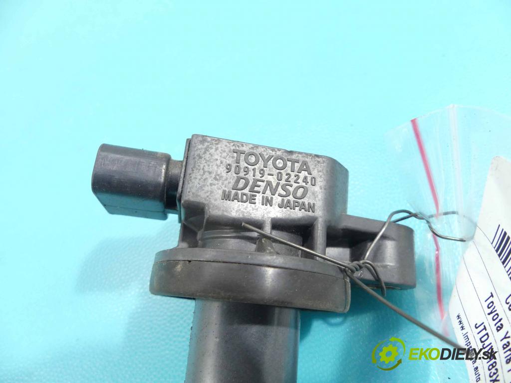 Toyota Yaris I 1999-2005 1.0 vvti 68 HP manual 50 kW 998 cm3 3- cievka zapaľovacia 90919-02240 (Zapaľovacie cievky, moduly)
