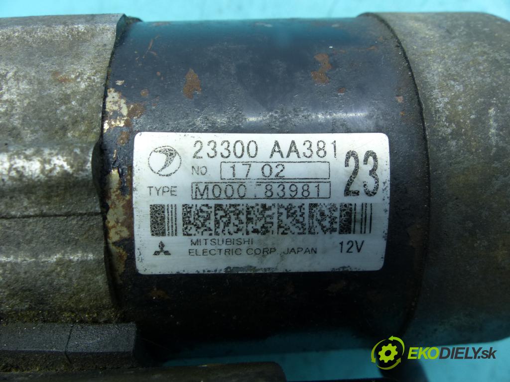 Subaru Impreza II GD 2000-2007 2.0 boxer 125 HP manual 92 kW 1994 cm3 5- štartér 23300AA381 (Štartéry)