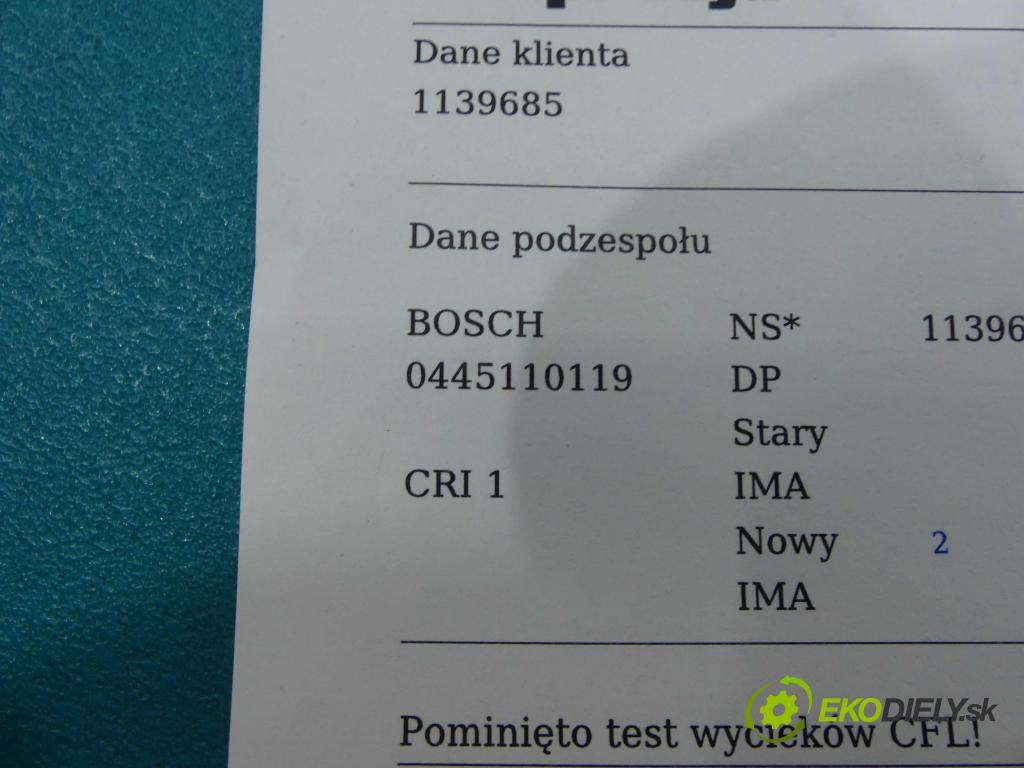 Fiat Stilo 1.9 jtd 116 HP manual 85 kW 1910 cm3 3- vstrek 0445110119 (Vstrekovače)
