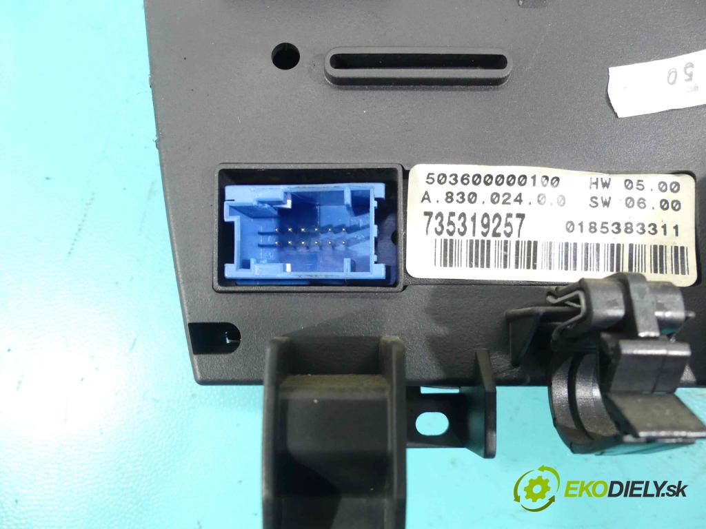 Fiat Stilo 1.9 jtd 116 hp manual 85 kW 1910 cm3 3- palubní deska panel topení 735319257