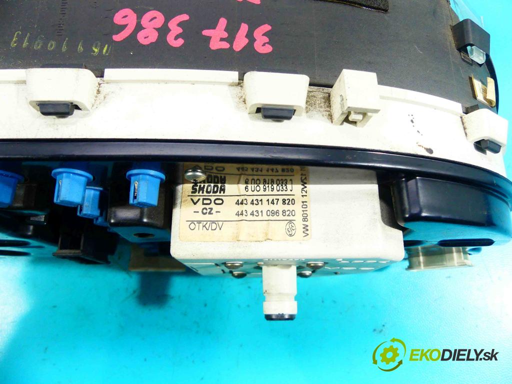 Skoda Felicia 1.6 75 hp manual 55 kW 1598 cm3 5- Přístrojová deska 6U0919033J (Přístrojové desky, displeje)