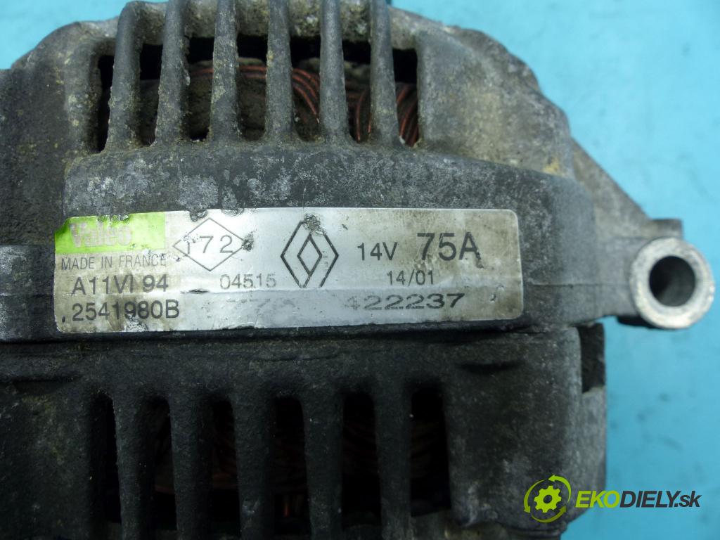 Renault Thalia I 1998-2009 1.4 75 HP manual 55 kW 1390 cm3 4- Alternator 2541980B (Alternátory)