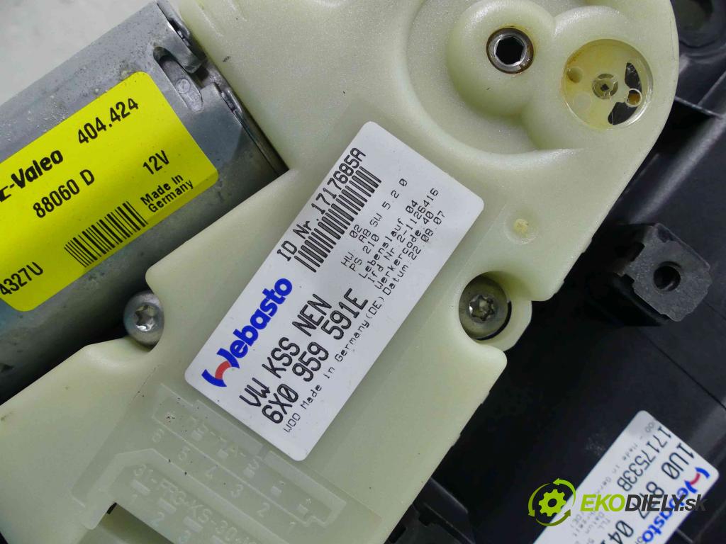 Skoda Octavia II 2004-2013 2.0 TDI RS 170 HP manual 125 kW 1968 cm3 5- Střešní okno: 6X0959591E (Sklá karosérie)