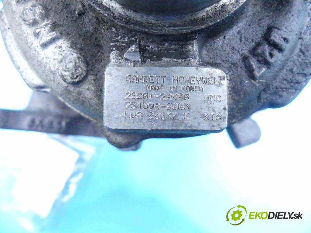 Hyundai I10 I 2008-2013 1.1 crdi 75 HP manual 55 kW 1120 cm3 5- turbodúchadlo, turbo 734598-0003 (Turbodúchadlá (kompletné))