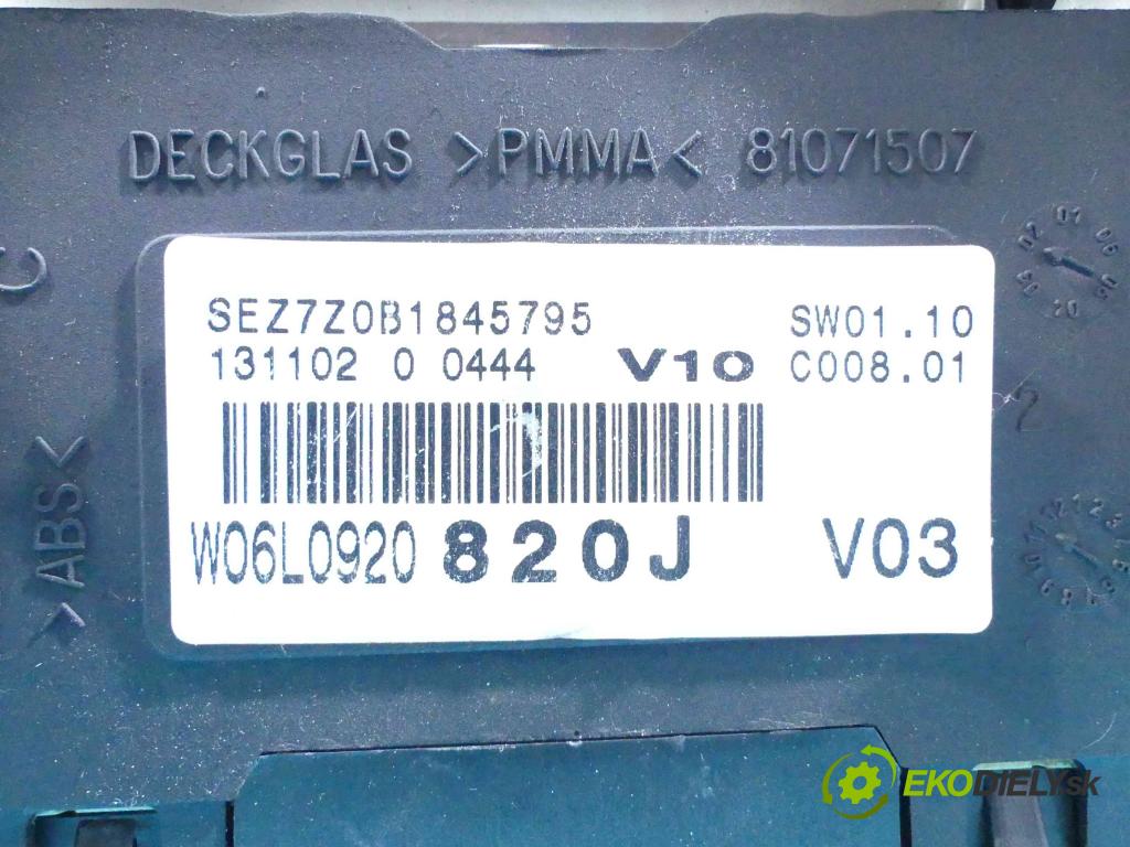 Seat Cordoba II 6L 2002-2008 1.9 tdi 101 HP manual 74 kW 1896 cm3 4- prístrojovka/ budíky W06L0920820J (Prístrojové dosky, displeje)