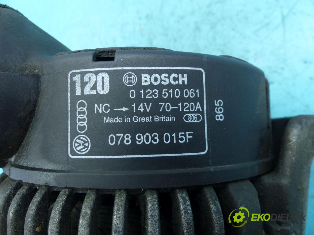 Audi A4 B5 1994-2001 2.4 V6 165 HP manual 121 kW 2393 cm3 5- Alternator 0123510061 (Alternátory)