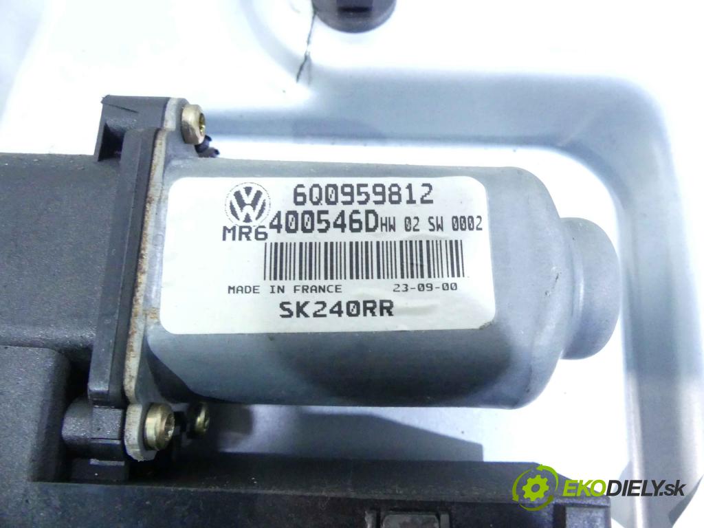 Skoda Fabia I 1999-2007 1.9 tdi 101 hp manual 74 kW 1896 cm3 5- mechanismus stahování zadní pravý 6Q0959812