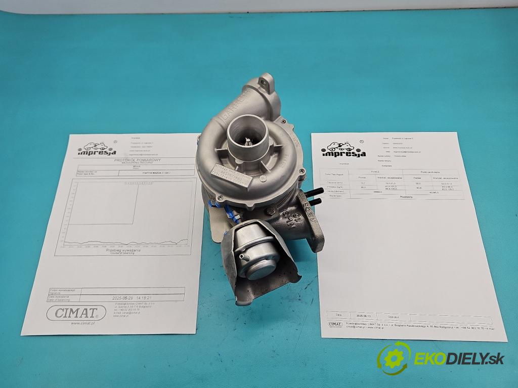 Mazda 3 I BK 2003-2009 1.6 citd 109 HP manual 80 kW 1560 cm3 5- turbodúchadlo, turbo repasovaná 753420-4