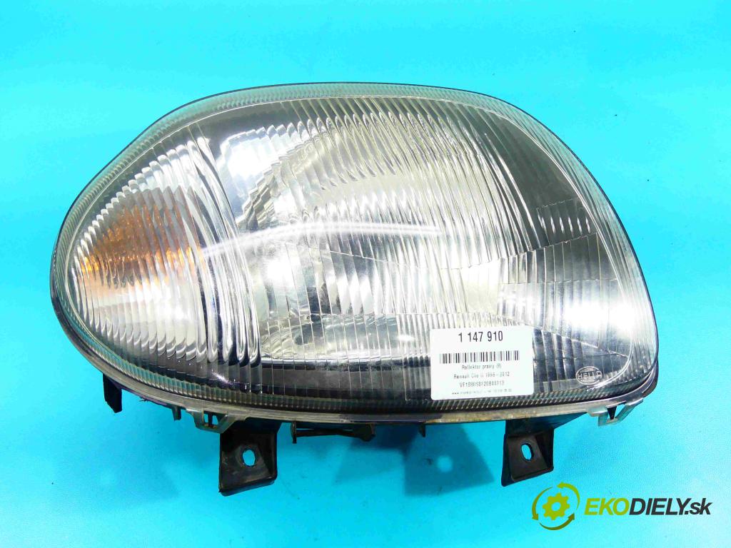 Renault Clio II 1998-2012 1.4 75 HP manual 55 kW 1390 cm3 5- Reflektor: pravý  (Pravé)