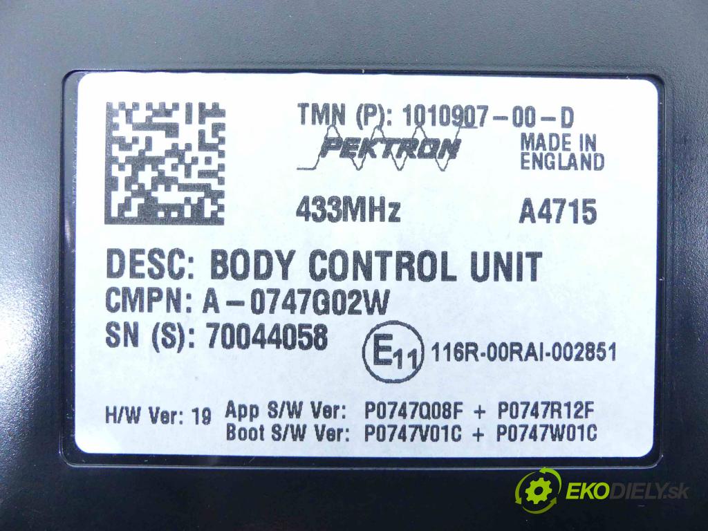 Tesla Model S 0.0b: automatic 310 kW 1 cm3 5- modul riadiaca jednotka 1010907-00-D (Ostatné)