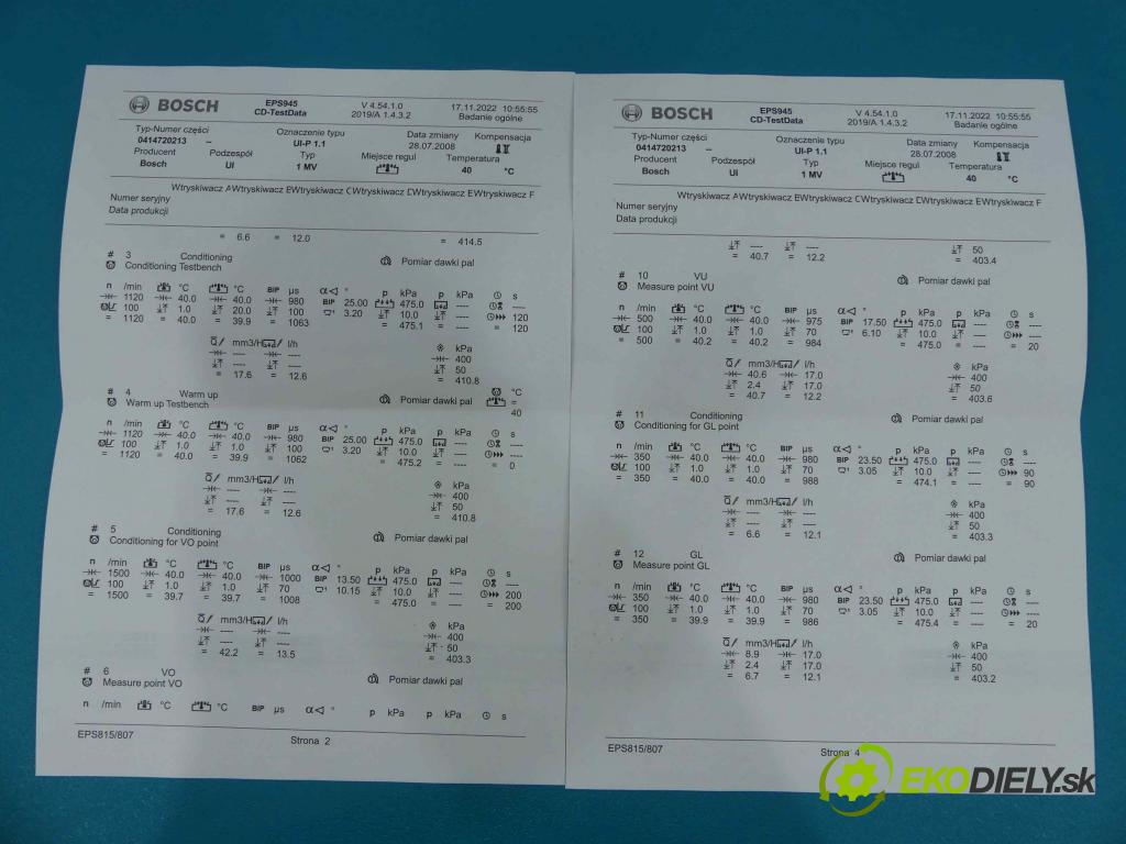 Vw Bora 1.9 tdi 101 HP manual 74 kW 1896 cm3 4- vstrekovacie čerpadlo 0414720213 (Vstrekovače)