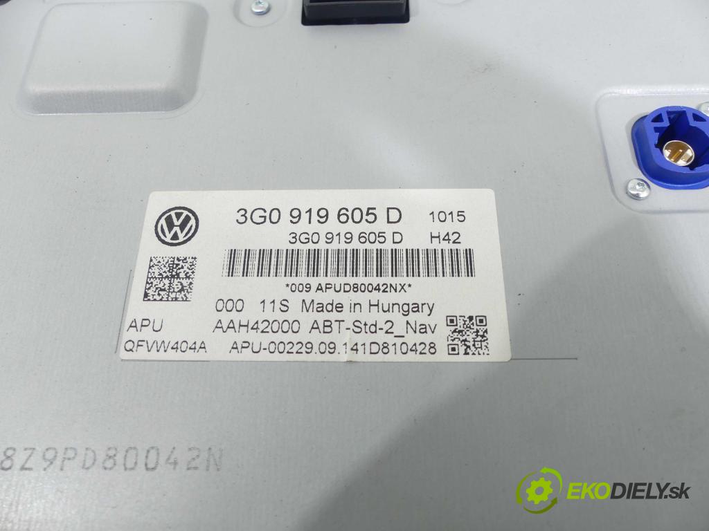 Vw Passat B8 2014 - 2.0 tdi 150 HP automatic 110 kW 1968 cm3 5- Radio továreň: 3G0919605D