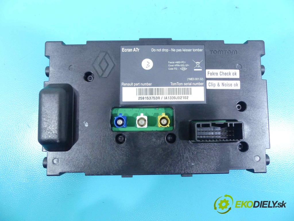 Renault Laguna III 2007-2015 2.0 dci 150 HP automatic 110 kW 1995 cm3 5- Zobrazit: 259153753R (Prístrojové dosky, displeje)