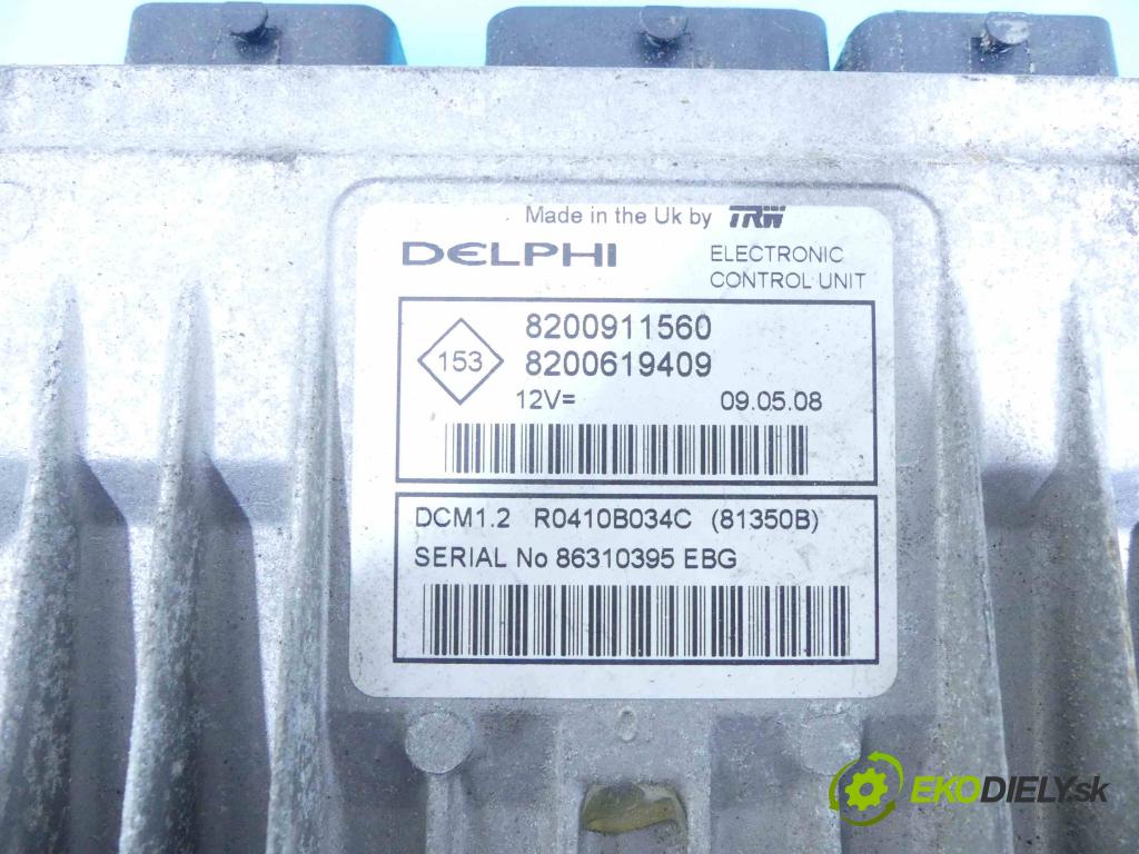 Renault Clio III 2005-2012 1.5 dci 68 HP manual 50 kW 1461 cm3 5- Jednotka riadiaca 8200911560