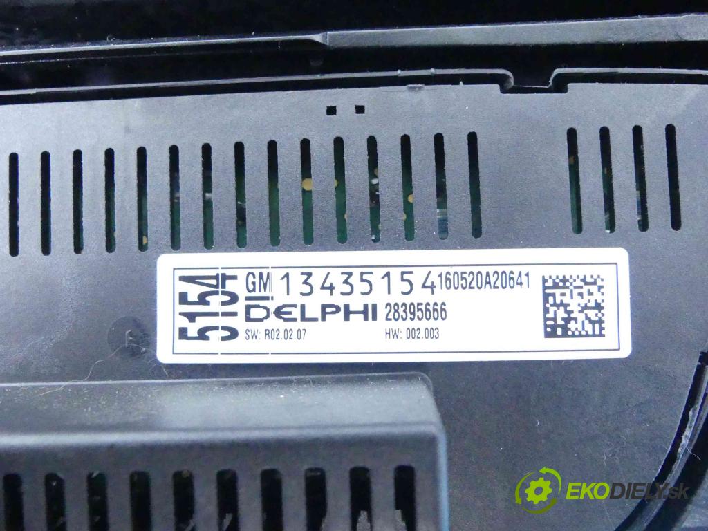 Opel Meriva B 2010-2017 1.4 T 120 hp manual 88 kW 1364 cm3 5- palubní deska panel topení 13435154