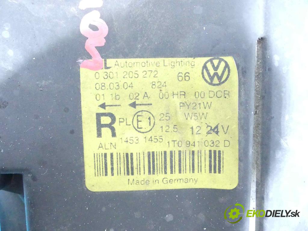 Vw Touran I 2003-2015 2.0 tdi 140 HP automatic 103 kW 1968 cm3 5- Reflektor: pravý 0301205272 (Pravé)